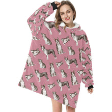 Load image into Gallery viewer, Watercolor Symphony Boston Terriers Blanket Hoodie-Blanket-Apparel, Blanket Hoodie, Blankets, Boston Terrier, Dog Mom Gifts-12