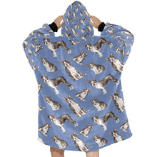 Load image into Gallery viewer, Watercolor Symphony Boston Terriers Blanket Hoodie-Blanket-Apparel, Blanket Hoodie, Blankets, Boston Terrier, Dog Mom Gifts-16