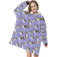 Load image into Gallery viewer, Watercolor Symphony Boston Terriers Blanket Hoodie-Blanket-Apparel, Blanket Hoodie, Blankets, Boston Terrier, Dog Mom Gifts-23