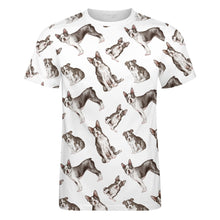 Load image into Gallery viewer, Watercolor Symphony Boston Terriers Men&#39;s Cotton T-Shirt-Apparel-Apparel, Boston Terrier, Dog Dad Gifts, Shirt, T Shirt-13