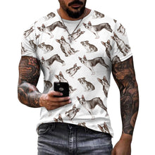 Load image into Gallery viewer, Watercolor Symphony Boston Terriers Men&#39;s Cotton T-Shirt-Apparel-Apparel, Boston Terrier, Dog Dad Gifts, Shirt, T Shirt-14