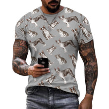 Load image into Gallery viewer, Watercolor Symphony Boston Terriers Men&#39;s Cotton T-Shirt-Apparel-Apparel, Boston Terrier, Dog Dad Gifts, Shirt, T Shirt-17