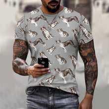 Load image into Gallery viewer, Watercolor Symphony Boston Terriers Men&#39;s Cotton T-Shirt-Apparel-Apparel, Boston Terrier, Dog Dad Gifts, Shirt, T Shirt-19