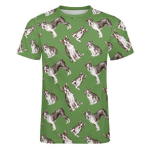 Load image into Gallery viewer, Watercolor Symphony Boston Terriers Men&#39;s Cotton T-Shirt-Apparel-Apparel, Boston Terrier, Dog Dad Gifts, Shirt, T Shirt-23