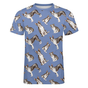 Watercolor Symphony Boston Terriers Men's Cotton T-Shirt-Apparel-Apparel, Boston Terrier, Dog Dad Gifts, Shirt, T Shirt-5