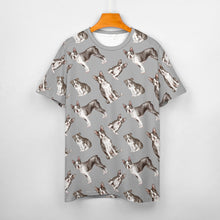 Load image into Gallery viewer, Watercolor Symphony Boston Terriers Men&#39;s Cotton T-Shirt-Apparel-Apparel, Boston Terrier, Dog Dad Gifts, Shirt, T Shirt-S-DarkGray-16