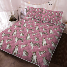 Load image into Gallery viewer, Watercolor Symphony Boston Terriers Quilted Bedding Set - 5 Colors-Bedding-Bedding, Blankets, Boston Terrier, Home Decor-6