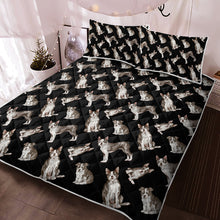 Load image into Gallery viewer, Watercolor Symphony Boston Terriers Quilted Bedding Set - 5 Colors-Bedding-Bedding, Blankets, Boston Terrier, Home Decor-9