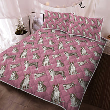 Load image into Gallery viewer, Watercolor Symphony Boston Terriers Quilted Bedding Set - 5 Colors-Bedding-Bedding, Blankets, Boston Terrier, Home Decor-11