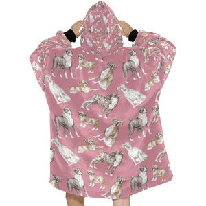 Watercolor Symphony Boxer Dogs Blanket Hoodie-12