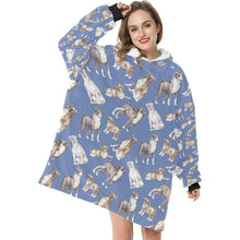 Load image into Gallery viewer, Watercolor Symphony Boxer Dogs Blanket Hoodie-15