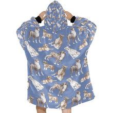 Load image into Gallery viewer, Watercolor Symphony Boxer Dogs Blanket Hoodie-16