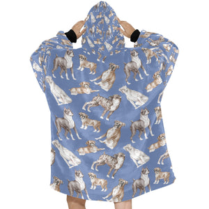 Watercolor Symphony Boxer Dogs Blanket Hoodie-16