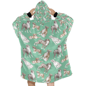 Watercolor Symphony Boxer Dogs Blanket Hoodie-20