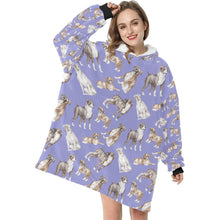 Load image into Gallery viewer, Watercolor Symphony Boxer Dogs Blanket Hoodie-23