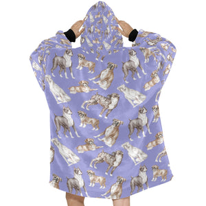 Watercolor Symphony Boxer Dogs Blanket Hoodie-25