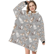 Load image into Gallery viewer, Watercolor Symphony Boxer Dogs Blanket Hoodie-27