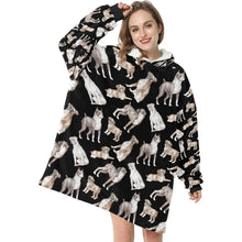 Load image into Gallery viewer, Watercolor Symphony Boxer Dogs Blanket Hoodie-30