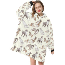 Load image into Gallery viewer, Watercolor Symphony Boxer Dogs Blanket Hoodie-3