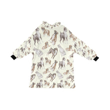 Load image into Gallery viewer, Watercolor Symphony Boxer Dogs Blanket Hoodie-Ivory-ONE SIZE-1