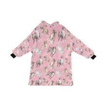 Load image into Gallery viewer, Watercolor Symphony Boxer Dogs Blanket Hoodie-Pink-ONE SIZE-4