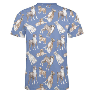 Watercolor Symphony Boxer Dogs Men's Cotton T-Shirt-10