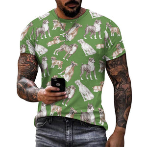 Watercolor Symphony Boxer Dogs Men's Cotton T-Shirt-18