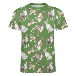 Watercolor Symphony Boxer Dogs Men's Cotton T-Shirt-20