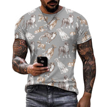 Load image into Gallery viewer, Watercolor Symphony Boxer Dogs Men&#39;s Cotton T-Shirt-25