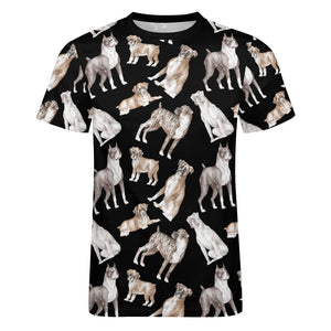 Watercolor Symphony Boxer Dogs Men's Cotton T-Shirt-3