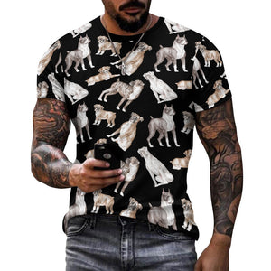 Watercolor Symphony Boxer Dogs Men's Cotton T-Shirt-6