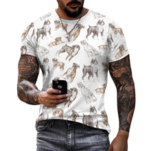 Load image into Gallery viewer, Watercolor Symphony Boxer Dogs Men&#39;s Cotton T-Shirt-7