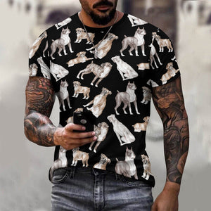 Watercolor Symphony Boxer Dogs Men's Cotton T-Shirt-8