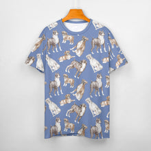 Load image into Gallery viewer, Watercolor Symphony Boxer Dogs Men&#39;s Cotton T-Shirt-S-CornflowerBlue-14