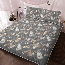 Load image into Gallery viewer, Watercolor Symphony Boxer Dogs Quilted Bedding Set - 5 Colors-Bedding-Bedding, Blankets, Boxer, Home Decor-8