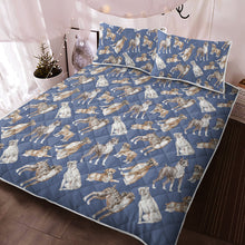 Load image into Gallery viewer, Watercolor Symphony Boxer Dogs Quilted Bedding Set - 5 Colors-Bedding-Bedding, Blankets, Boxer, Home Decor-12