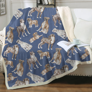 Watercolor Symphony Boxer Dogs Sherpa Fleece Blanket - 8 Colors-Blanket-Bedding, Blankets, Boxer, Home Decor-9