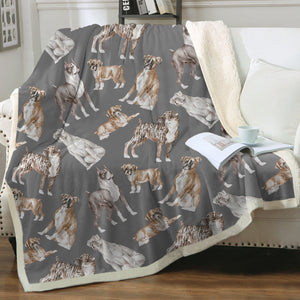 Watercolor Symphony Boxer Dogs Sherpa Fleece Blanket - 8 Colors-Blanket-Bedding, Blankets, Boxer, Home Decor-11