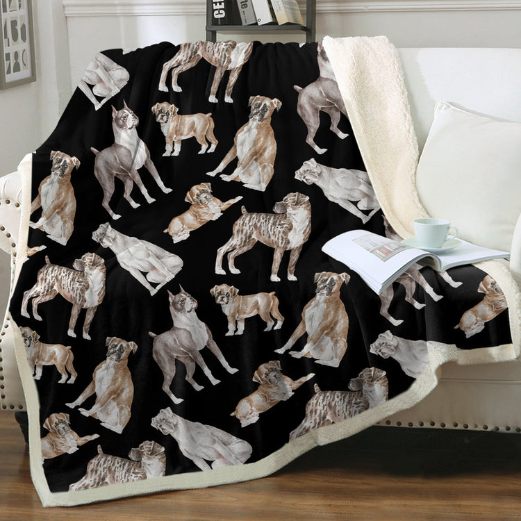 Watercolor Symphony Boxer Dogs Sherpa Fleece Blanket 8 Colors 8 750x