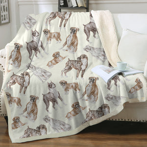 Watercolor Symphony Boxer Dogs Sherpa Fleece Blanket - 8 Colors-Blanket-Bedding, Blankets, Boxer, Home Decor-16