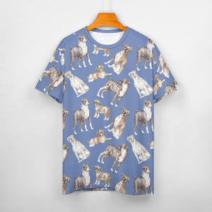 Watercolor Symphony Boxer Dogs Women's Cotton T-Shirt-16