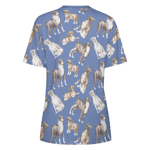 Watercolor Symphony Boxer Dogs Women's Cotton T-Shirt-28