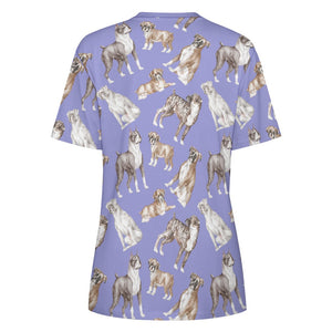 Watercolor Symphony Boxer Dogs Women's Cotton T-Shirt-31