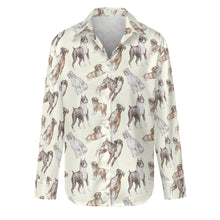 Load image into Gallery viewer, Watercolor Symphony Boxer Dogs Women&#39;s Shirt-S-Ivory-6