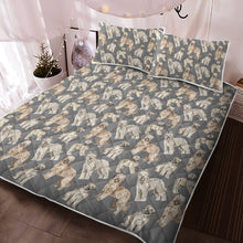 Load image into Gallery viewer, Watercolor Symphony Briards Quilted Bedding Set - 5 Colors-Bedding-Bedding, Blankets, Briard, Home Decor-8