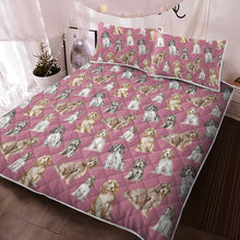 Load image into Gallery viewer, Watercolor Symphony Cocker Spaniels Quilted Bedding Set - 5 Colors-Bedding-Bedding, Blankets, Cocker Spaniel, Home Decor-3