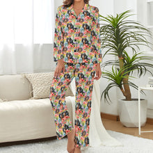 Load image into Gallery viewer, Watercolor Symphony Dachshunds &amp; Blooms Pajama Set for Women-3