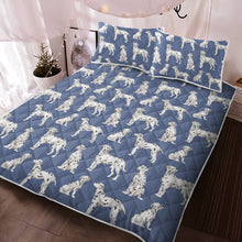 Load image into Gallery viewer, Watercolor Symphony Dalmatians Quilted Bedding Set - 5 Colors-Bedding-Bedding, Blankets, Dalmatian, Home Decor-Cornflower Blue-Twin-With Matching Pillowcases-10