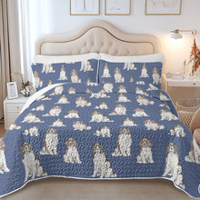 Load image into Gallery viewer, Watercolor Symphony English Springer Spaniels Quilted Bedding Set-Bedding-Bedding,Blankets,Christmas,Home Decor-9