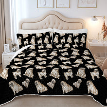 Load image into Gallery viewer, Watercolor Symphony Fawn Pugs Quilted Bedding Set-Bedding-Bedding,Blankets,Christmas,Home Decor-10